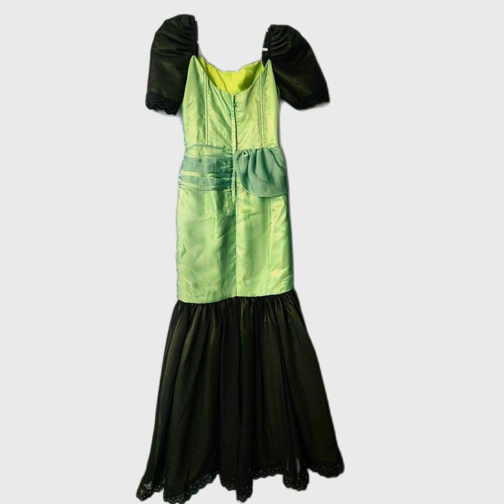Filipiniana Gown Butterfly Sleeves - XS, Custom Made, Green & Black, Gently Used - Picture 3 of 3